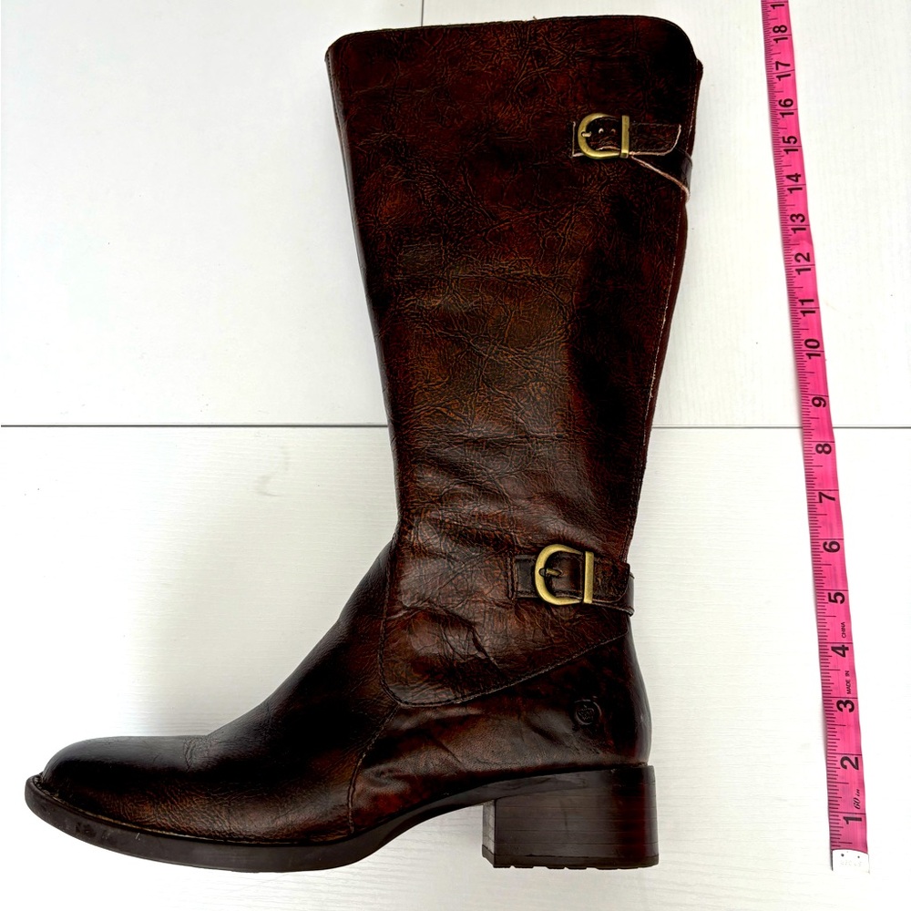 Born Brown Boots With Gold Hardware Size 8M Wide Calf - Picture 6 of 8
